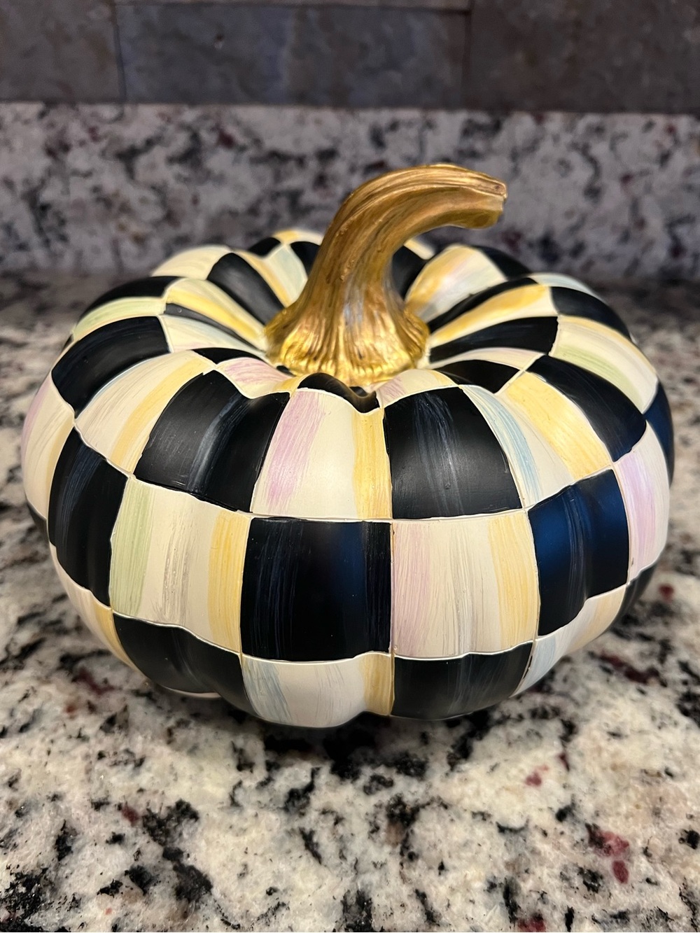 Mackenzie-Childs Vintage Courtly Check Pumpkin.  Great used condition!